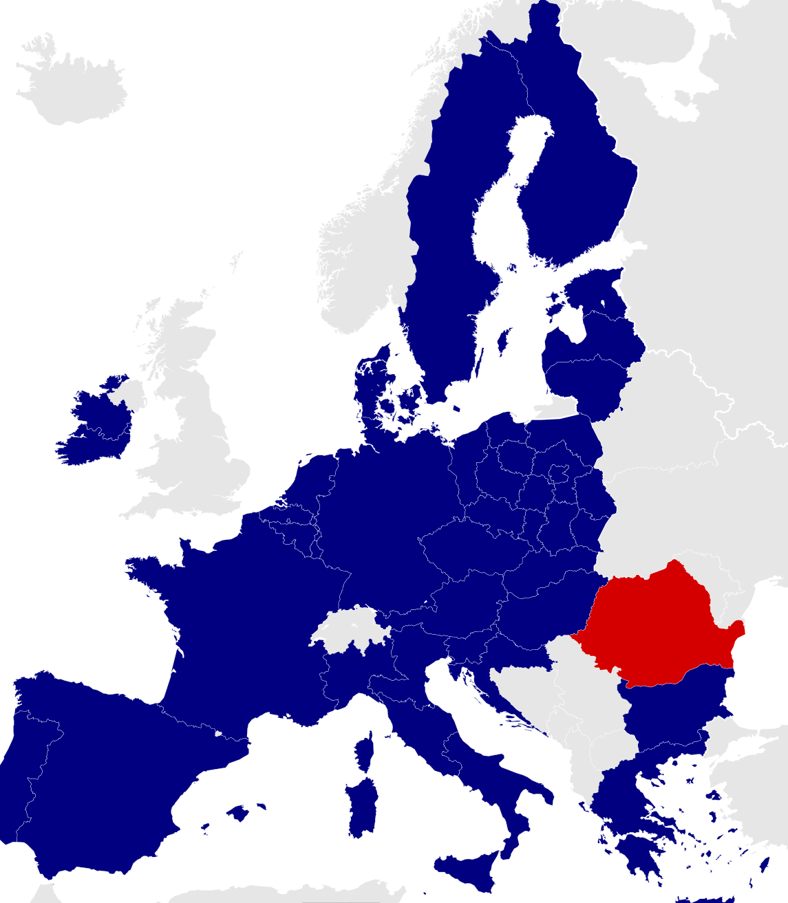 Румыния на карте Евросоюза