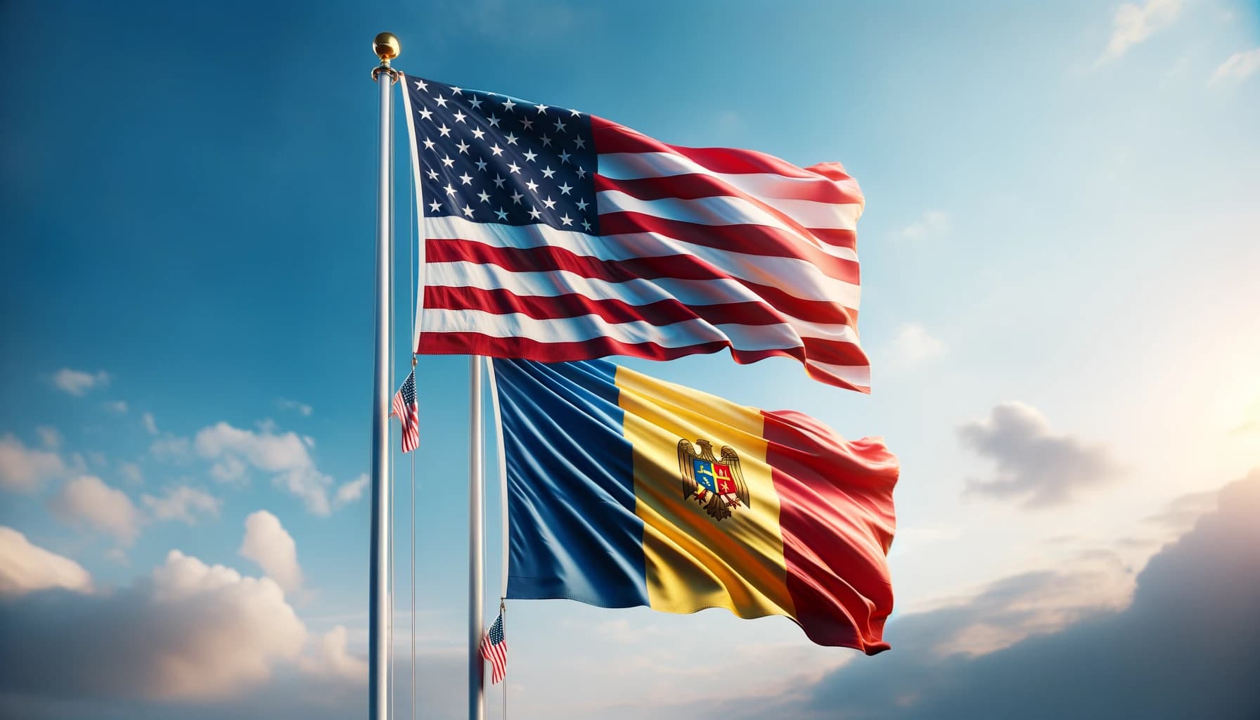Флаги Румынии и США